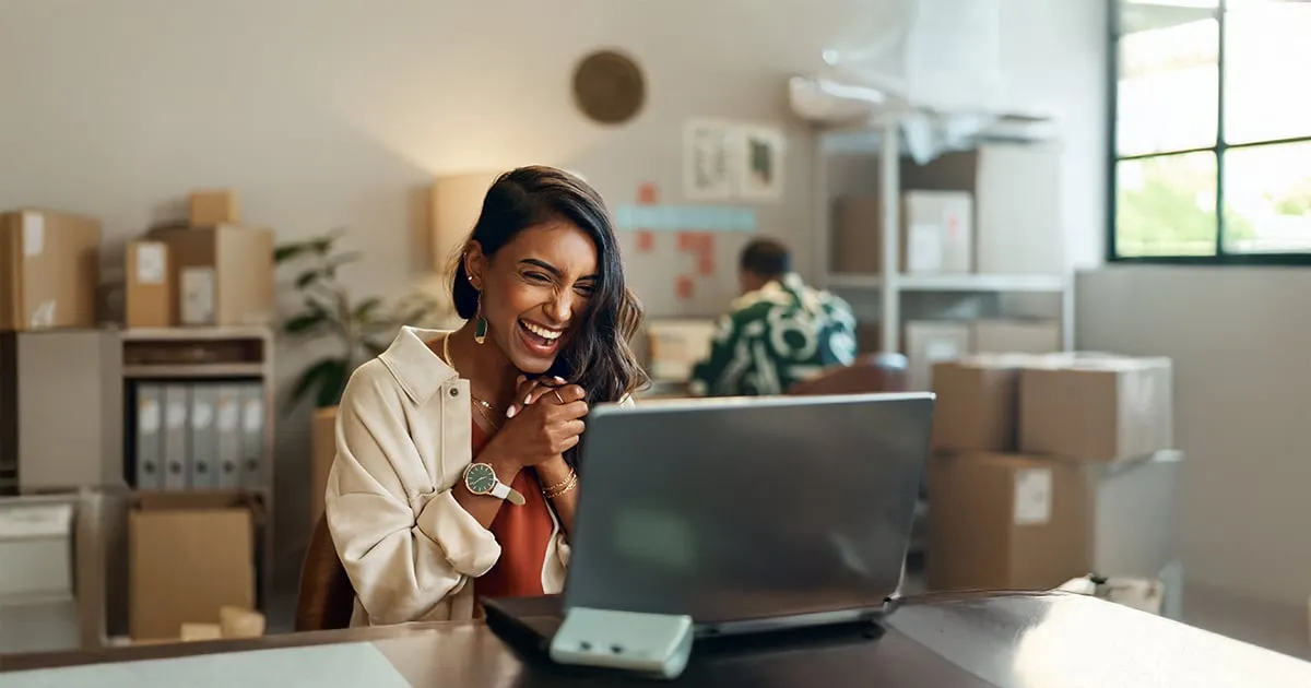 Happy client leaving a testimonial